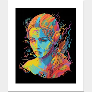 Abstract Psychedelic Woman Posters and Art